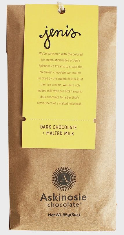 3oz Askinosie x Jeni’s  "Dark Chocolate + Malted Milk Bar"