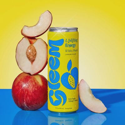12oz Gleem "White Peach" Uplifting Energy Drink