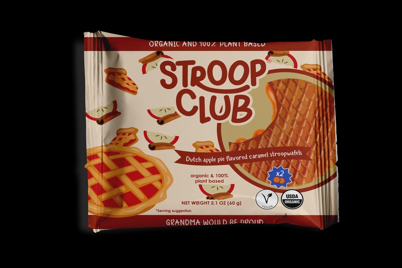 2.3oz Stroop Club "Dutch Apple Pie Caramel" Organic Stroopwafel