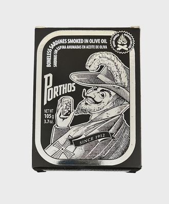 3.7oz Porthos "Smoked Boneless Sardines in Olive Oil"