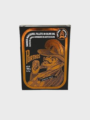 3.7oz Porthos "Smoked Mackerel in Olive Oil"