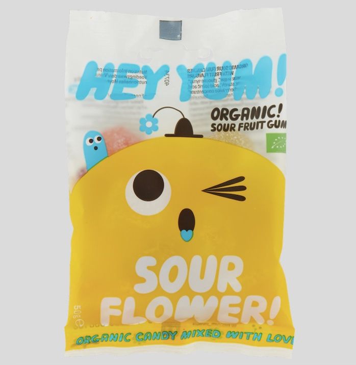 50g HEY YUM! "Sour Flower" Organic Sour Fruit Gummies