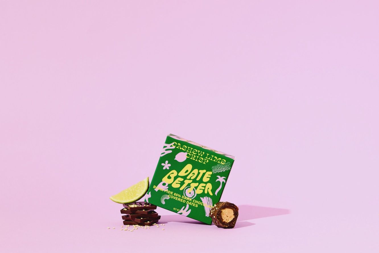 2.5oz Date Better "Cashew Lime Crisp" Chocolate Covered Dates