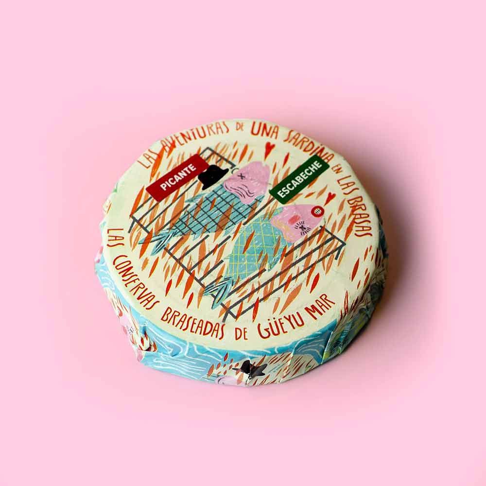 5.3oz Güeyu Mar "Chargrilled Smoked Sardine Tails in Spicy Escabeche"