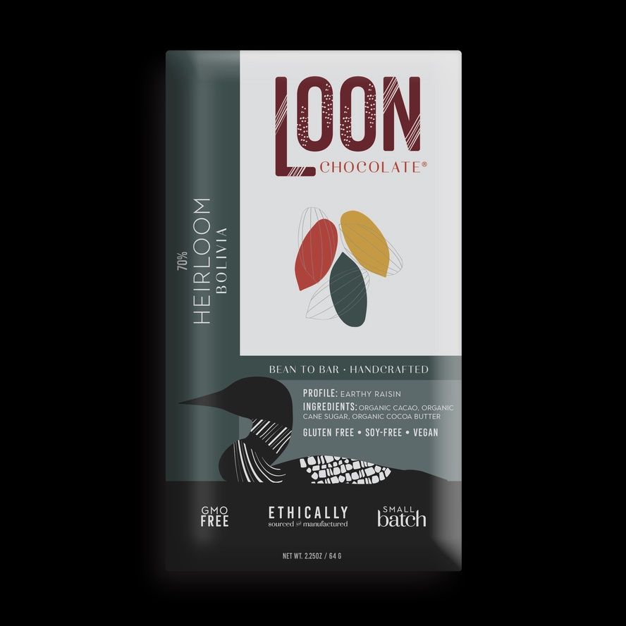 2.5oz Loon "Bolivia Heirloom 70% Dark" Chocolate