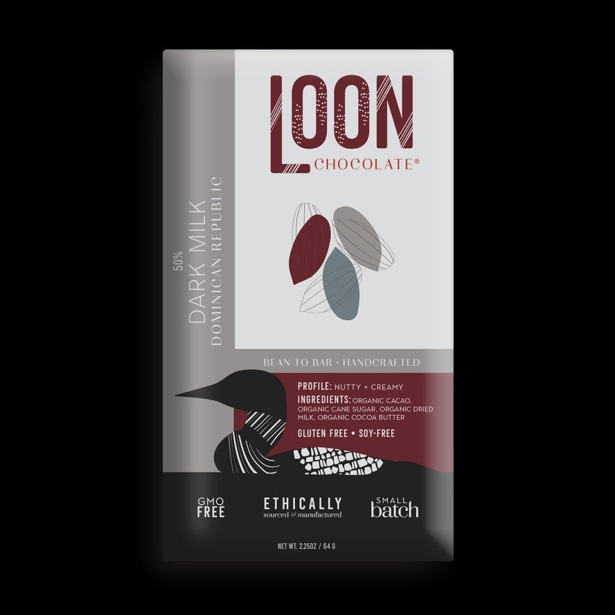 2.5oz Loon "Dominican Republic 50% Dark Milk" Chocolate