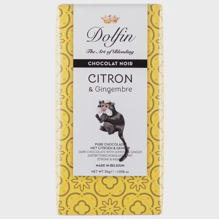 1.058oz Dolfin "Citron - 60% Lemon &amp; Ginger Dark Milk" Chocolate Bar