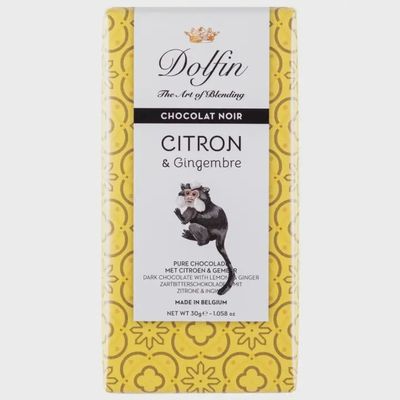 1.058oz Dolfin "Citron - 60% Lemon &amp; Ginger Dark Milk" Chocolate Bar