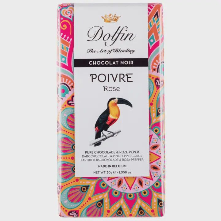 1.058oz Dolfin "Poivre - 60% Pink Peppercorn Dark" Chocolate Bar