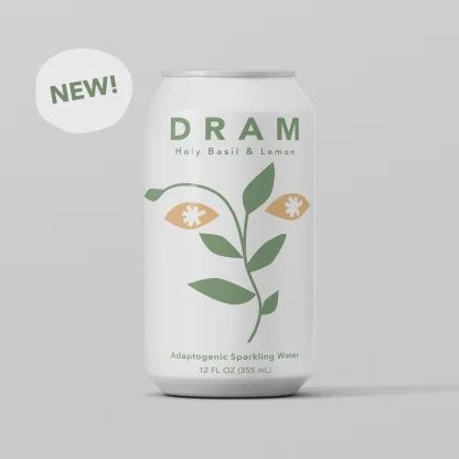 12oz-C DRAM "Holy Basil &amp; Lemon Adaptogenic Sparkling Water"