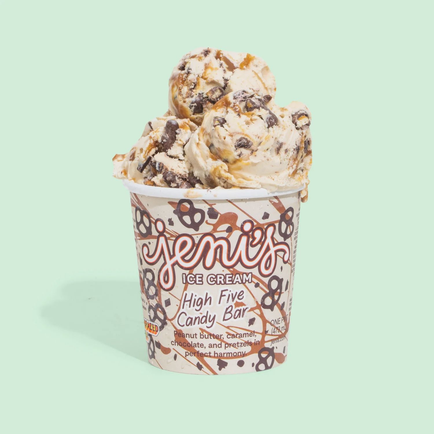16oz Jeni's Ice Cream "High Five Candy Bar"