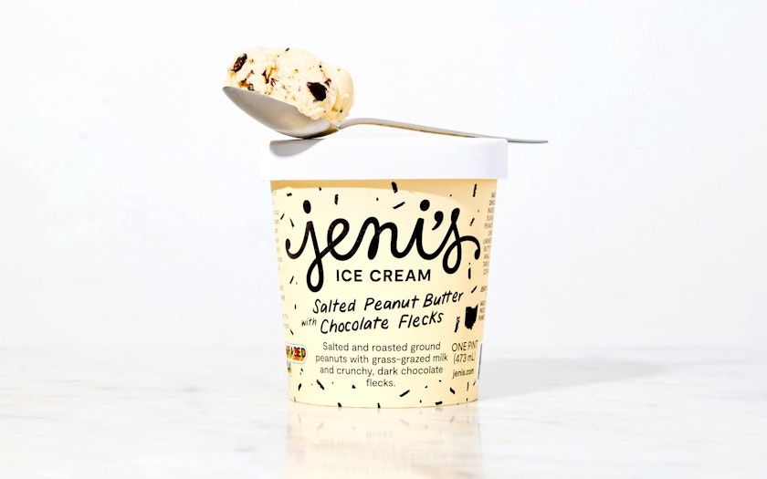 16oz Jeni's Ice Cream "Salted Peanut Butter With Chocolate Flecks"