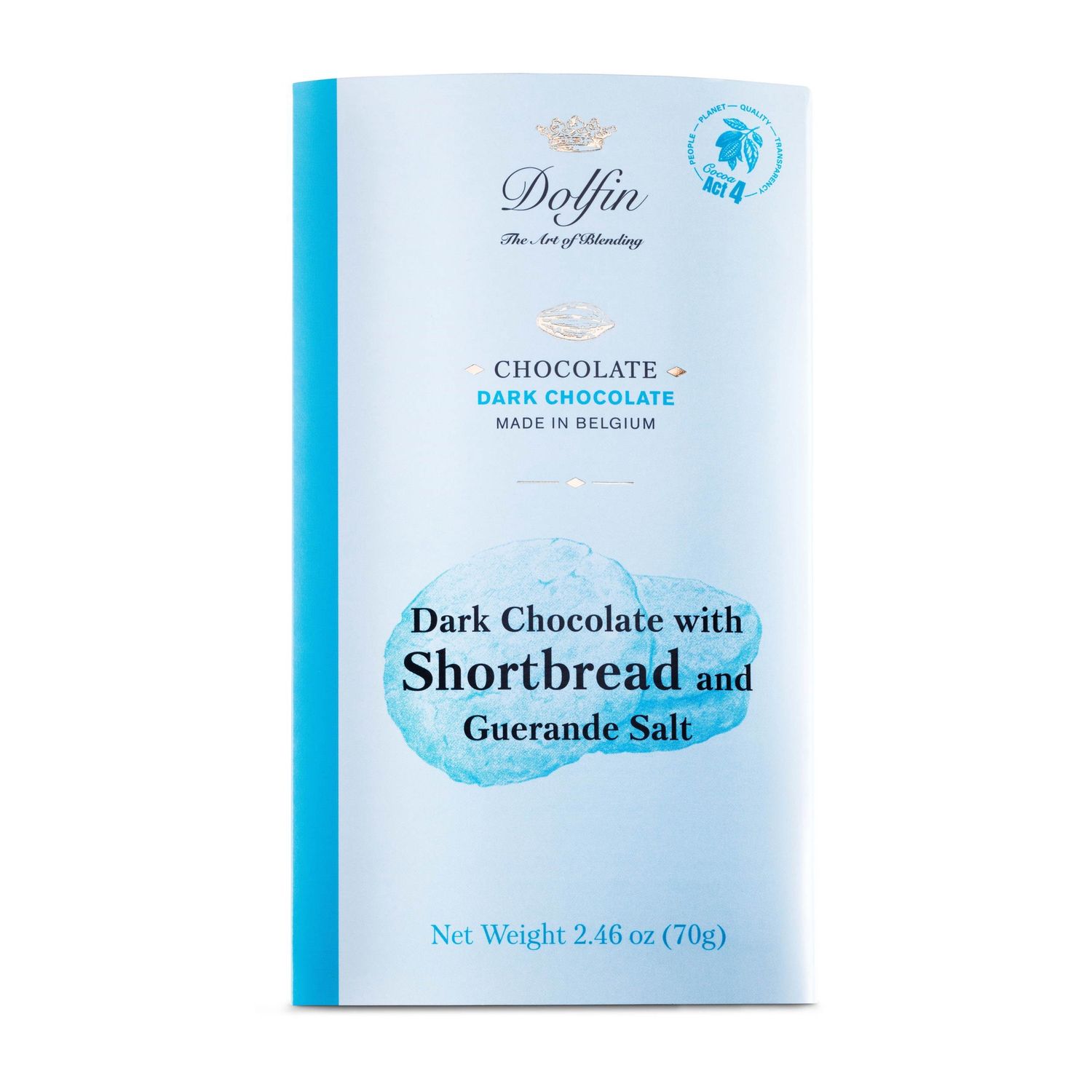 2.5oz Dolfin Dark Bar with Shortbread and Sea Salt 60%