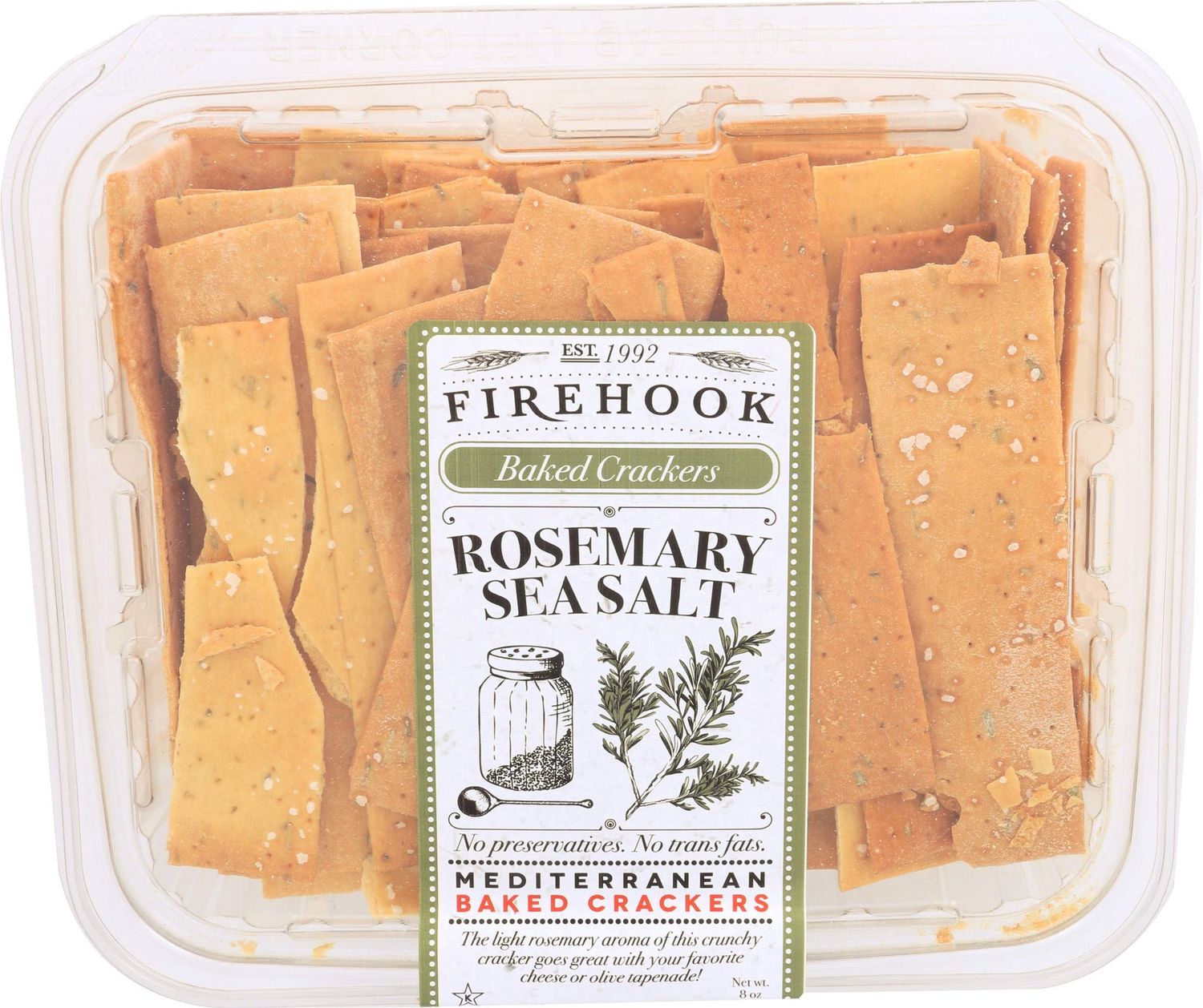 8oz Firehook Rosemary Sea Salt Crackers