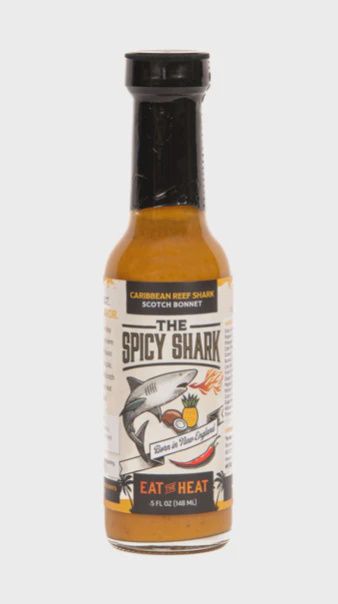5oz-B The Spicy Shark "Tiger Shark" Ghost Pepper Hot Sauce