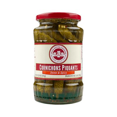 6.5oz Jar Sweet Spicy Cornichons Les Trois Petits Cochons 3LP