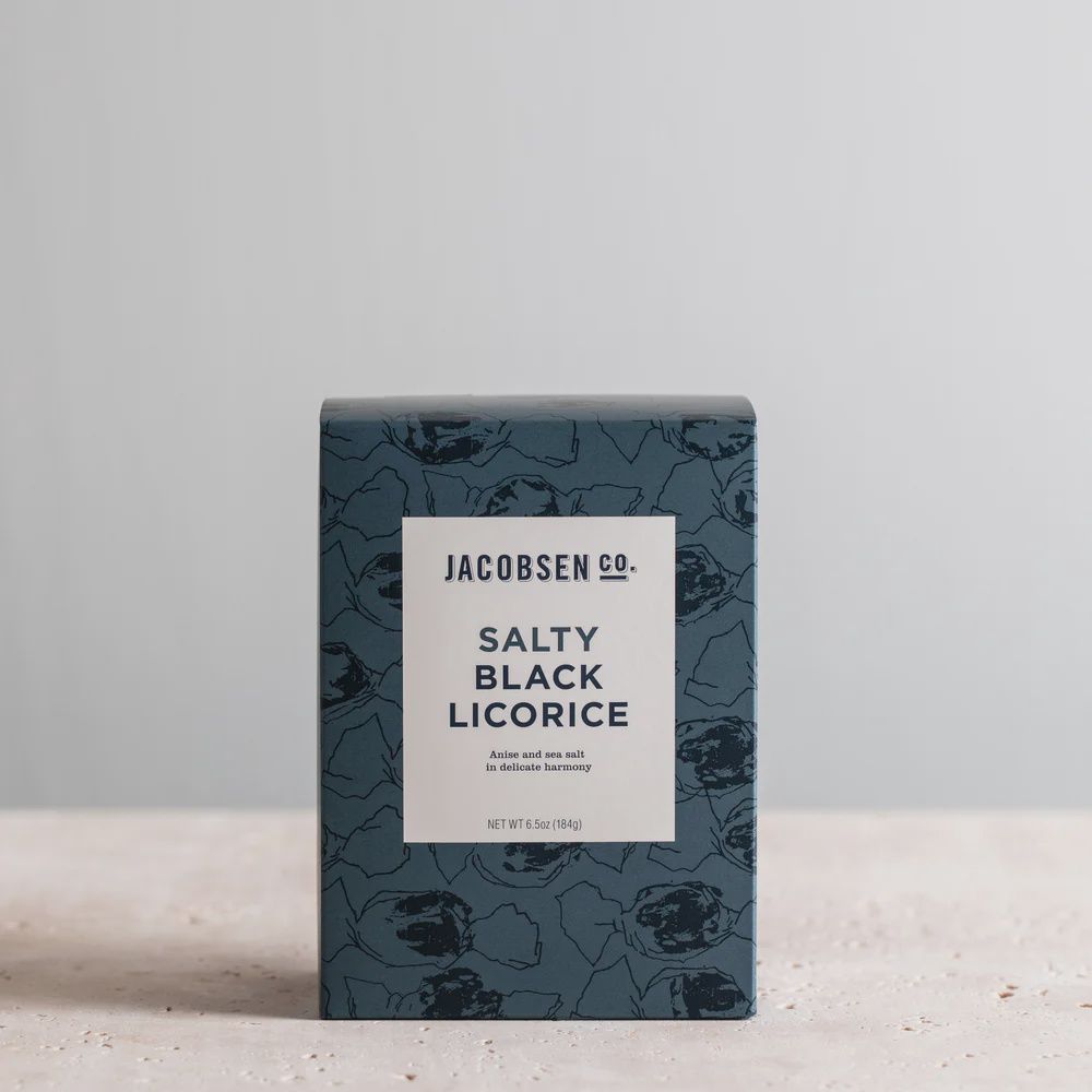 6.5oz Jacobsen "Salty Black Licorice" Pure Sea Salt Licorice Candy