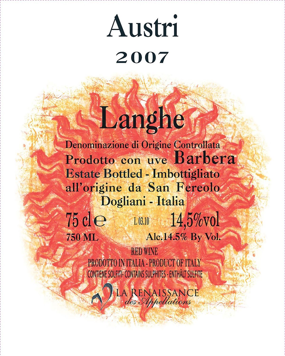 San Fereolo Austri Langhe Barbera 750mL