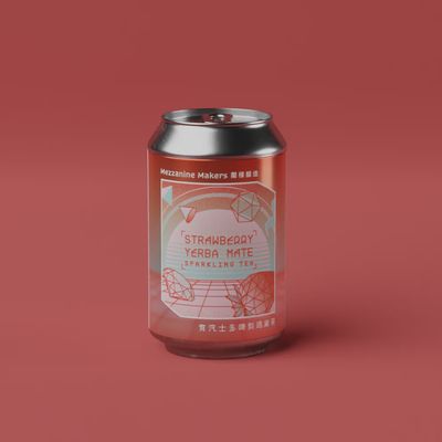 330mL-C Mezzanine Makers "Strawberry Yerba Mate" Sparkling Tea