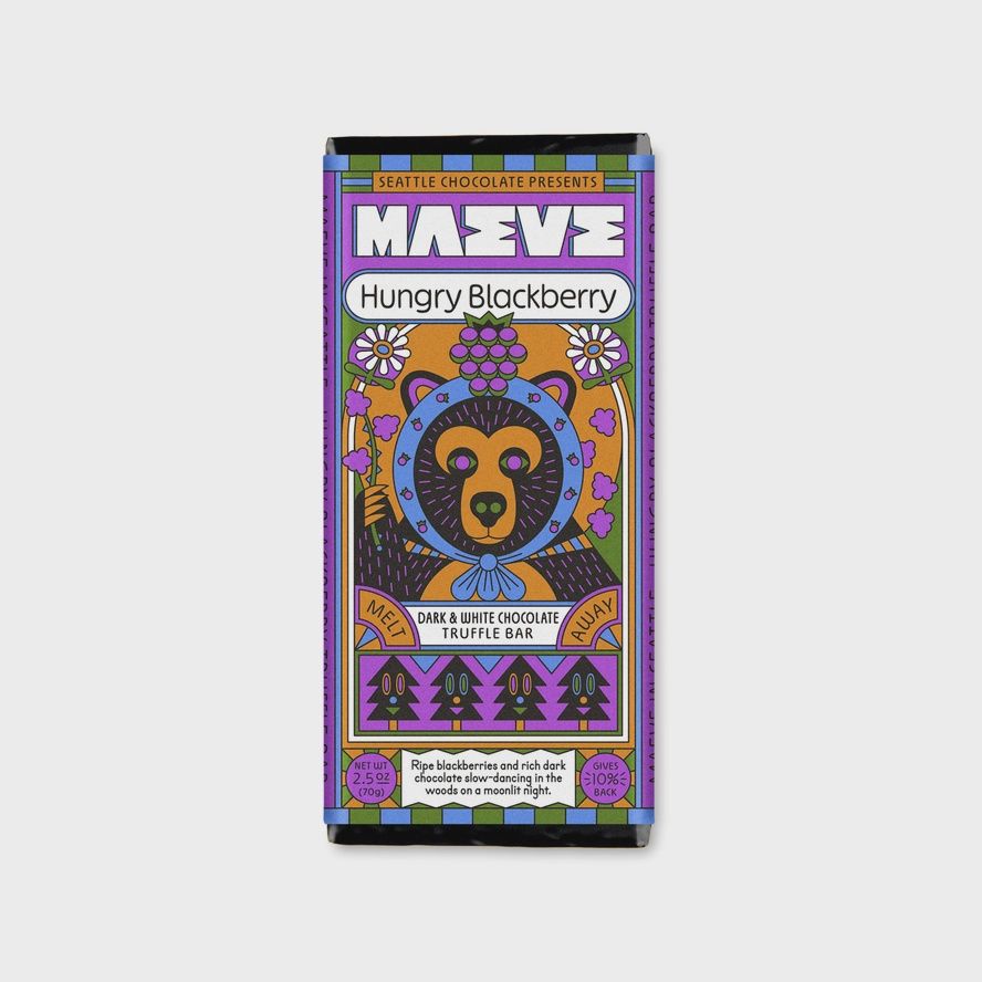 2.5oz Seattle Chocolate presents MAEVE "Hungry Blackberry" Truffle Bar