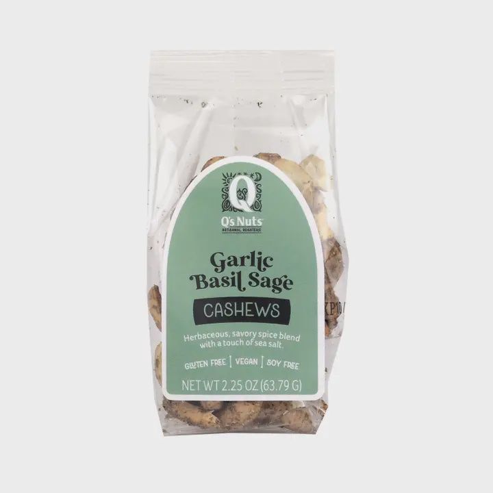 2.25oz Q's Nuts "Garlic Basil Sage Cashews"