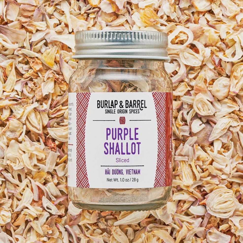 1oz Burlap &amp; Barrel "Purple Shallot Slices" Single Origin Spice &amp; Seasoning