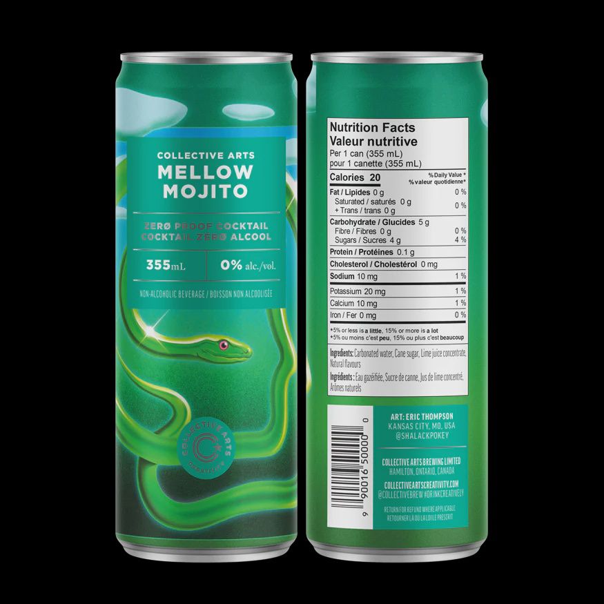 12oz-C Collective Arts "Zero Proof Mellow Mojito"