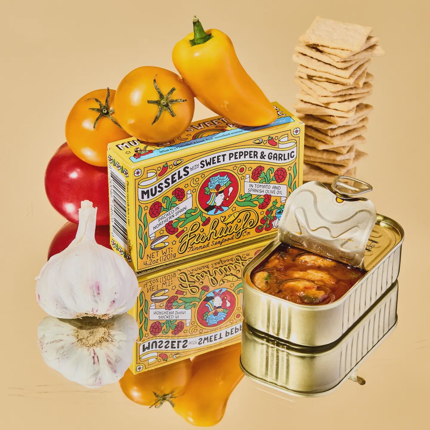 4.2oz Fishwife "Mussels with Sweet Pepper and Garlic"