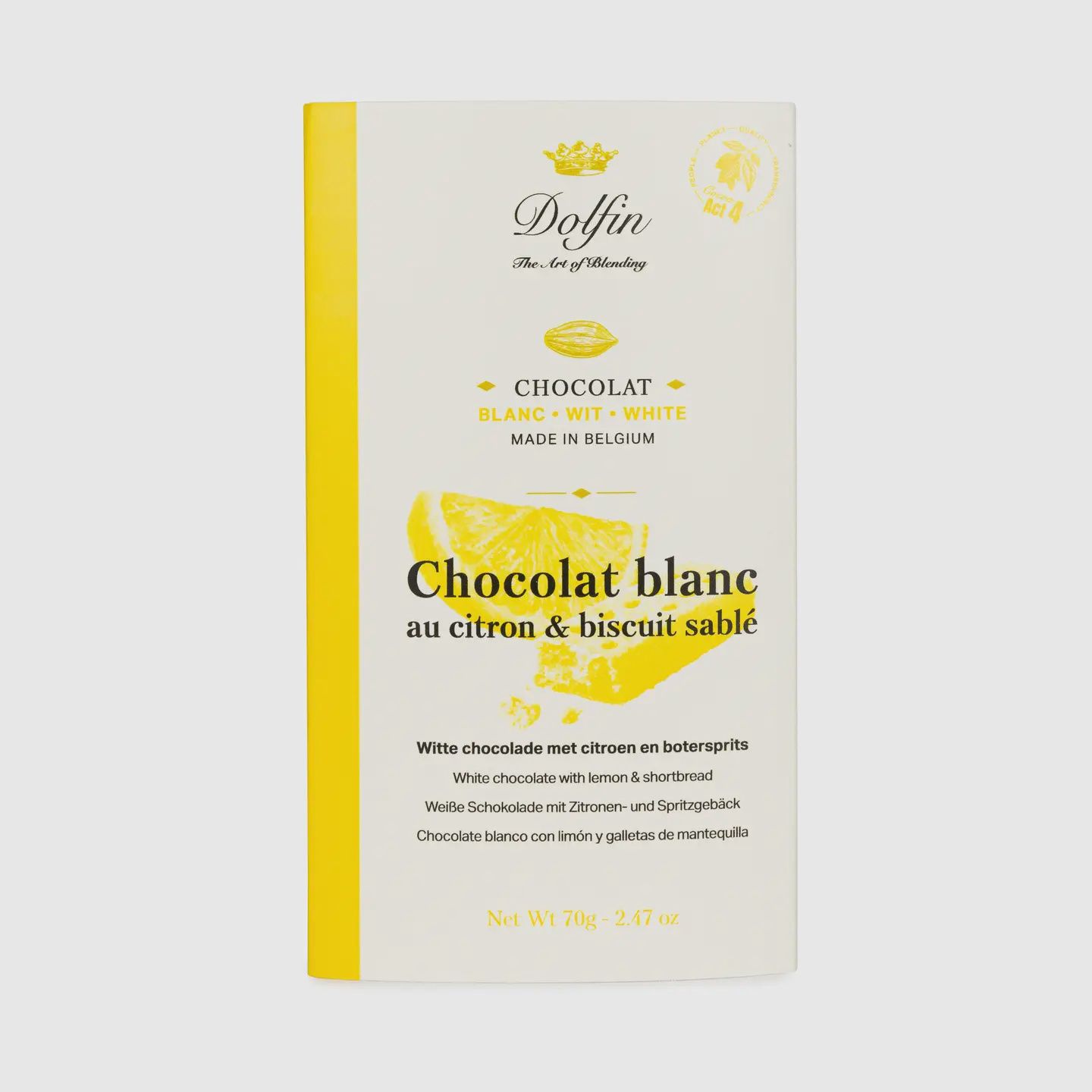 2.5oz Dolfin White Chocolate with Lemon Shortbread