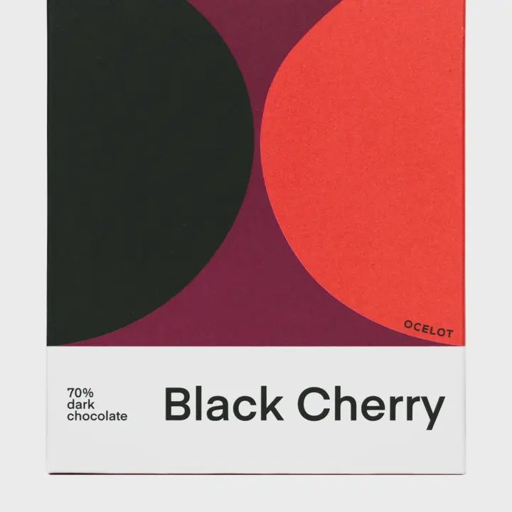 70g Ocelot "Organic Black Cherry Dark Chocolate (70%)"