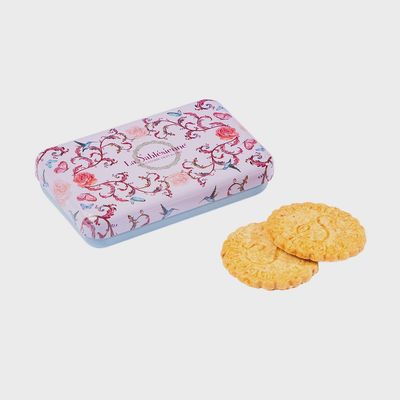 35g La Sablesienne "Raspberry Chip Shortbread Cookies" L'Oiseau Bleu Tin