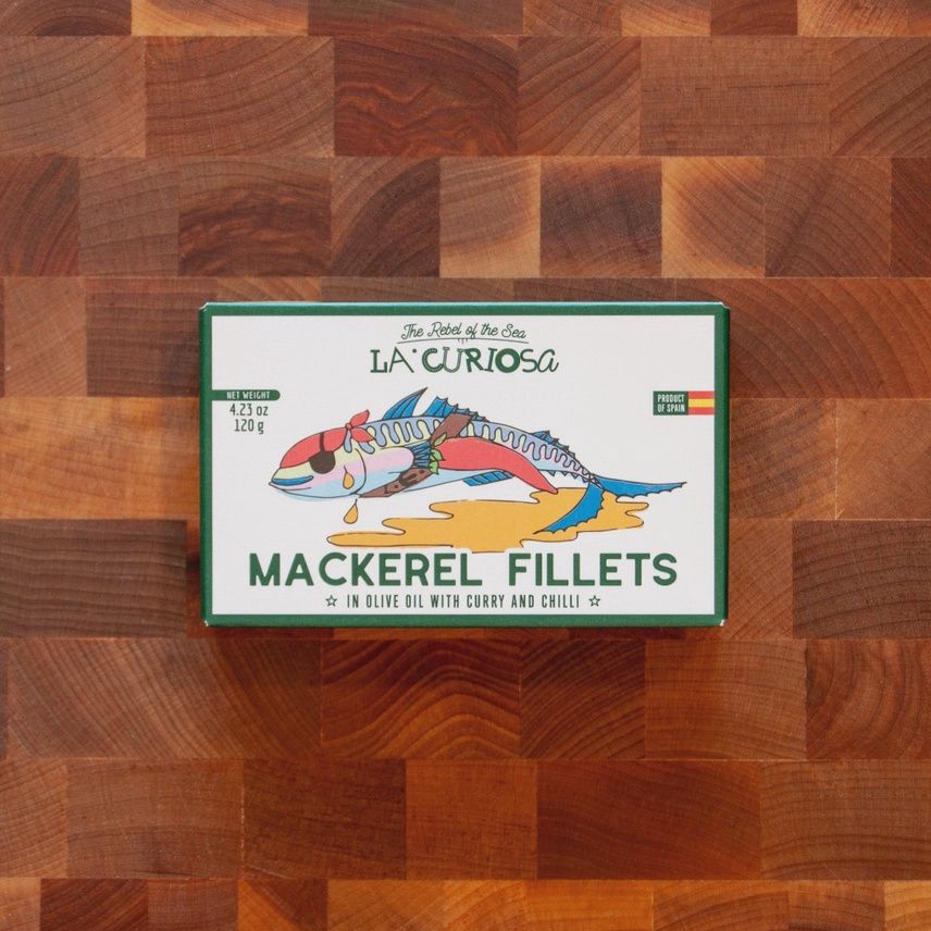 120g La Curiosa "Mackerel w/ Curry &amp; Piri Piri in Olive Oil"