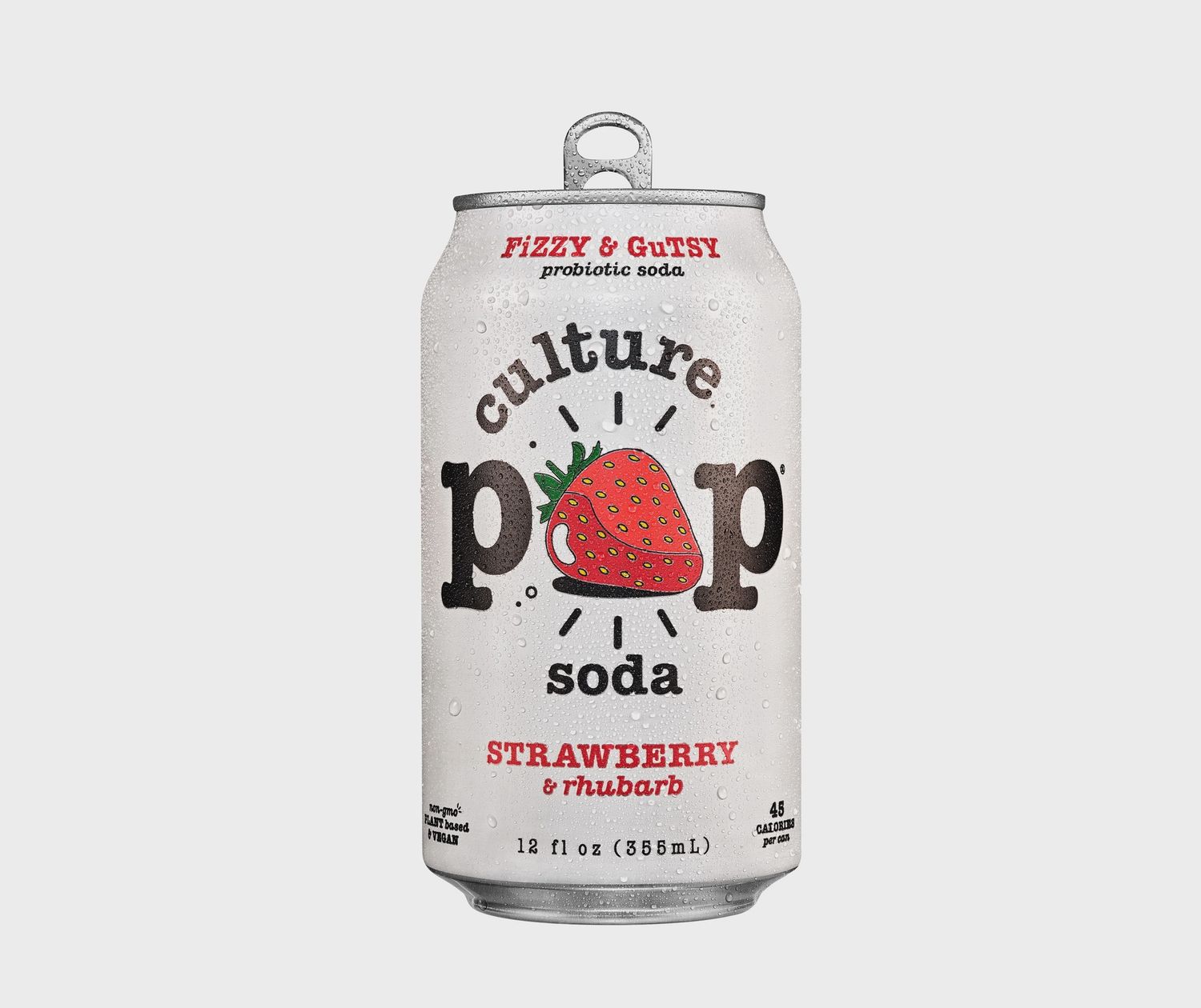 12oz-C Culture Pop Strawberry &amp; Rhubarb Soda