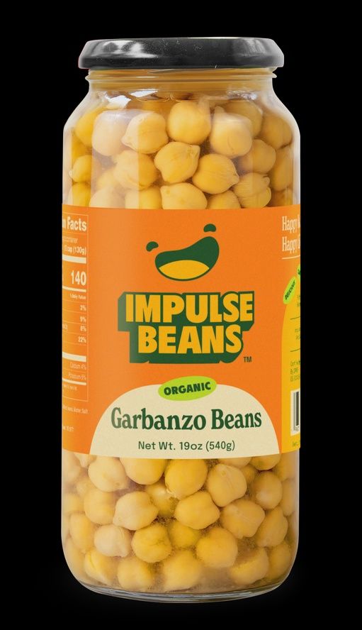 19oz Impulse Beans "Jarred Organic Garbanzo Beans"