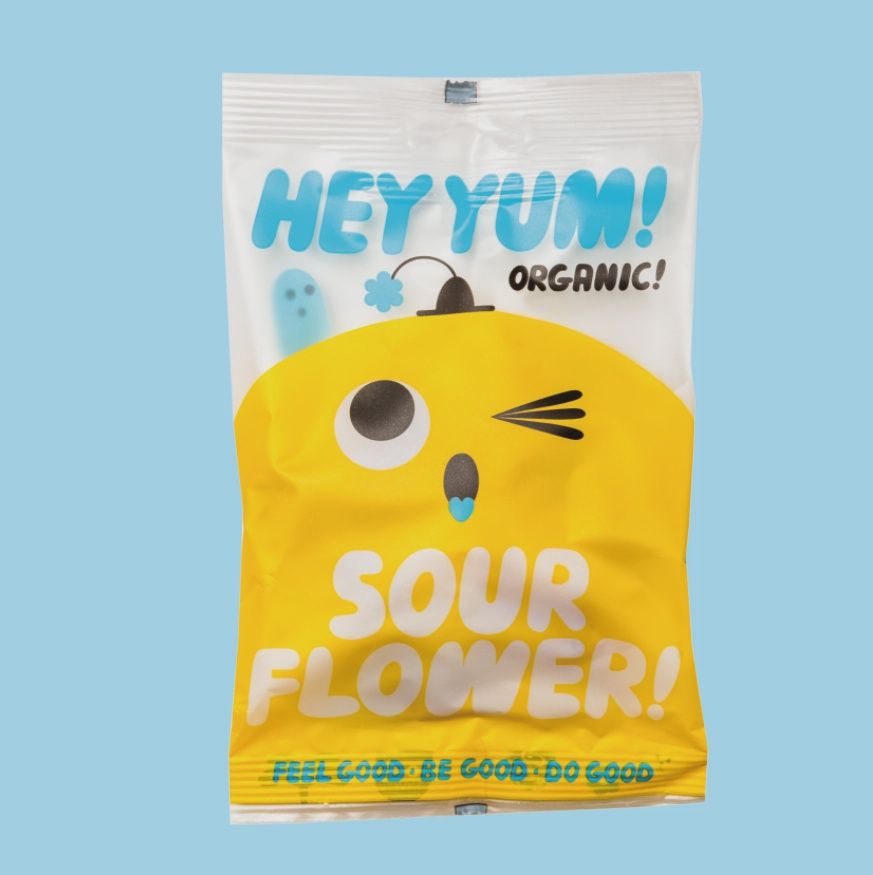 100g HEY YUM! "Sour Flower" Organic Sour Fruit Gummies