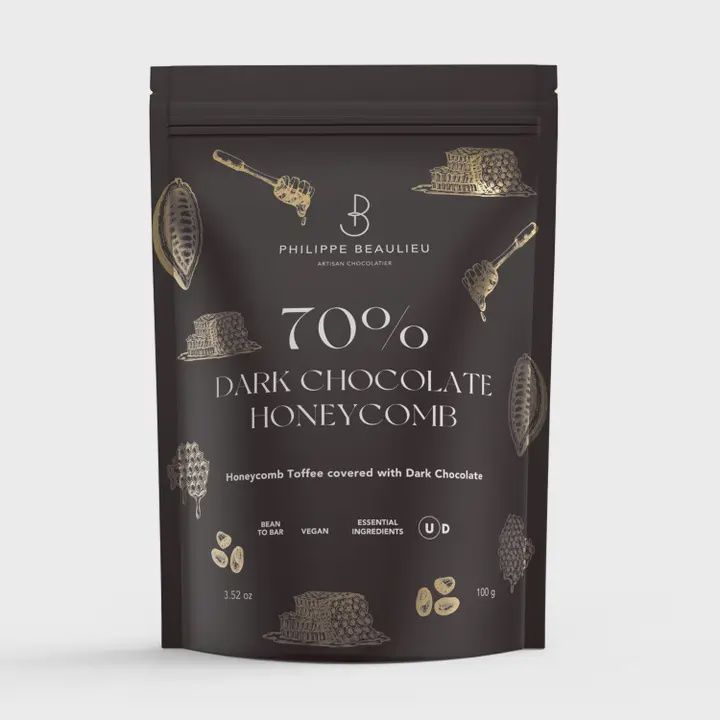 3.52oz Philippe Beaulieu "Honeycomb Toffee Covered with 70% Dark Chocolate"