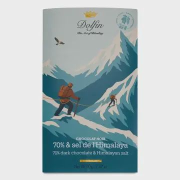 2.5oz Dolfin 70% Dark Chocolate w/ Himalayan Salt Holiday Bar