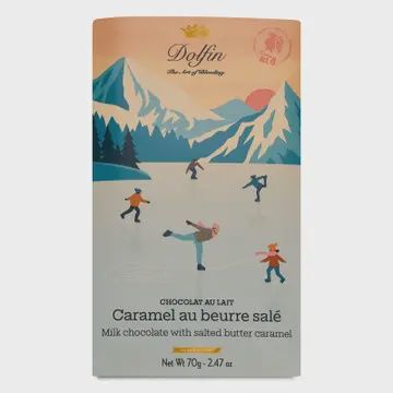 2.5oz Dolfin Milk Chocolate w/ Salted Butter Caramel Holiday Bar