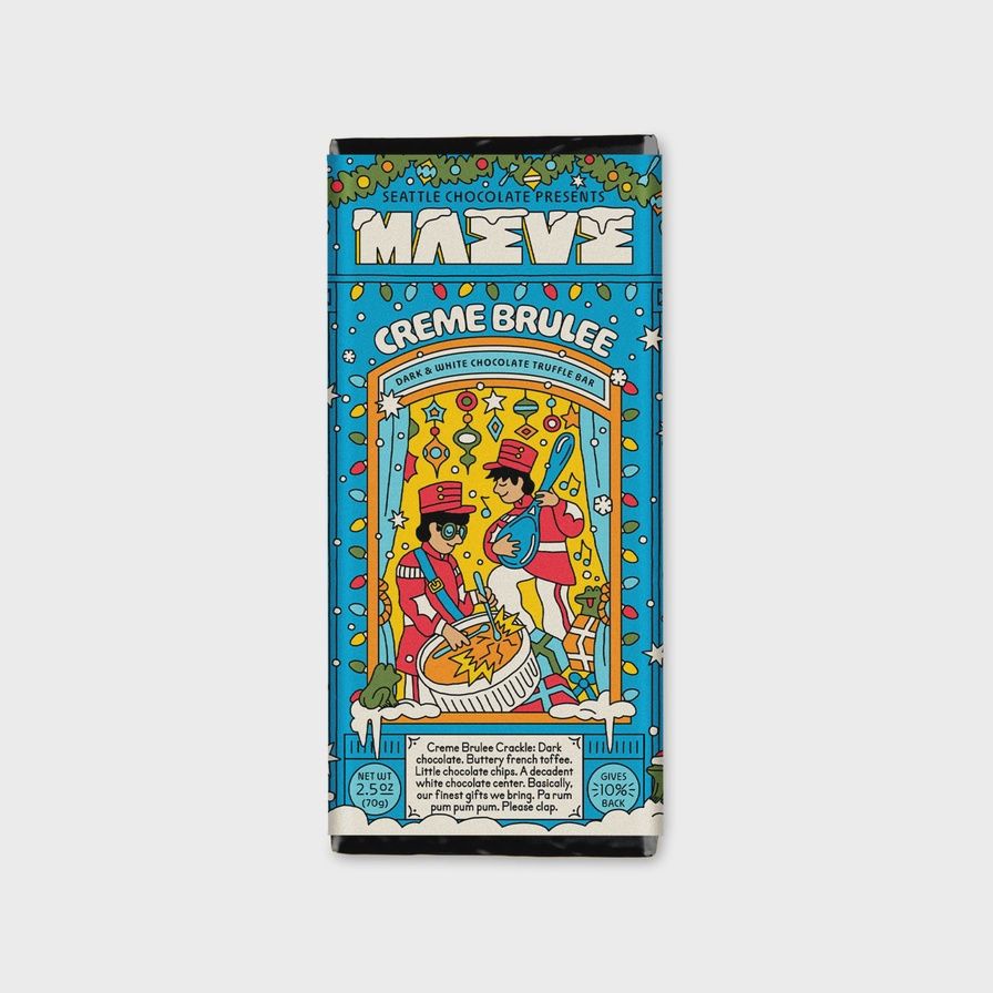 2.5oz Seattle Chocolate presents MAEVE "Crème Brûlée Crackle Truffle Bar"