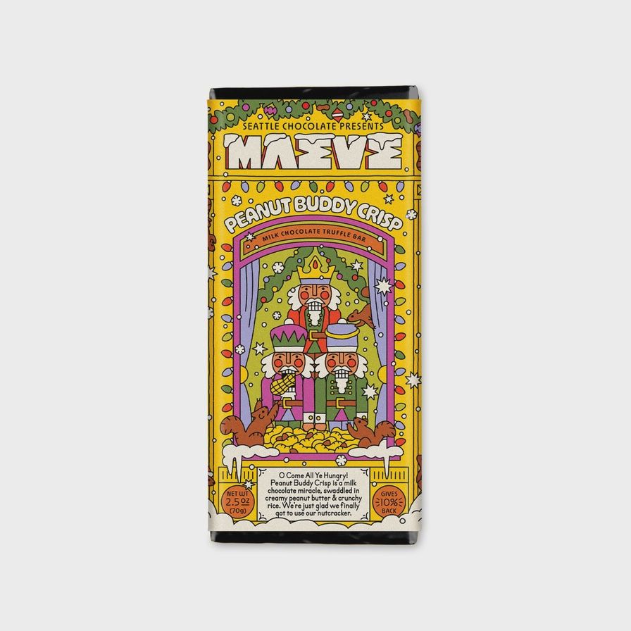 2.5oz Seattle Chocolate presents MAEVE "Peanut Buddy Crisp Truffle Bar"