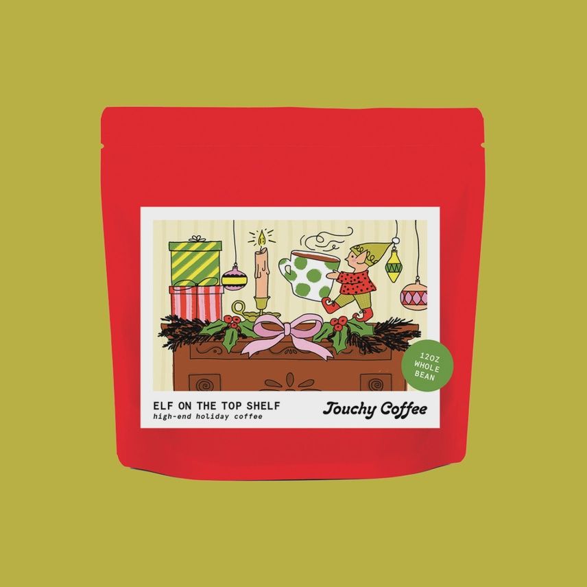 12oz Touchy Coffee "Holiday Coffee 2025: Elf On the Top Shelf"