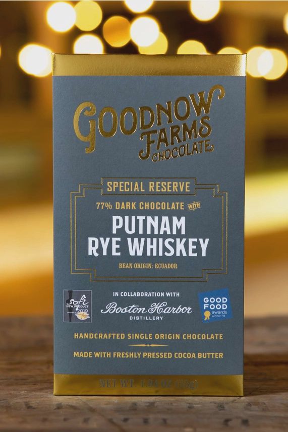 55g Goodnow Farms x Boston Harbor Distillery "Putnam Rye Whiskey" Craft Chocolate Bar