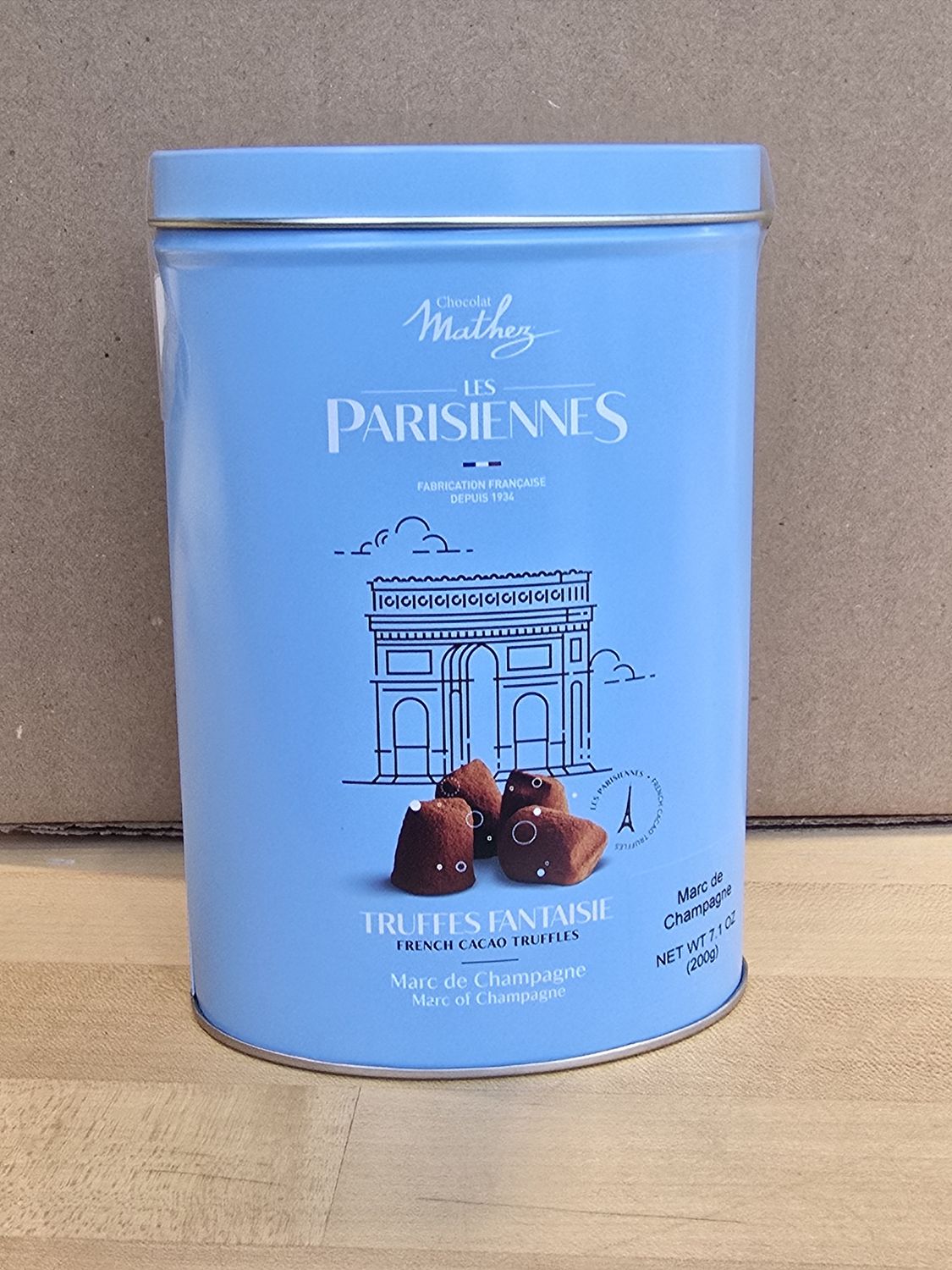 7.1oz Les Parisiennes Marc de Champagne Truffles Mathez