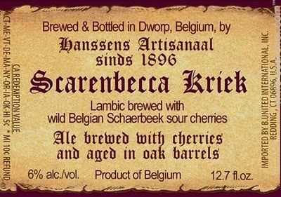 11.2oz-B Hanssen's "Scarenbecca Kriek"