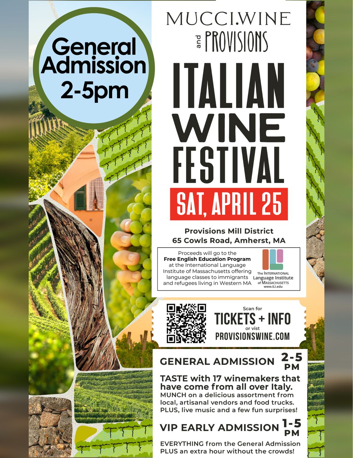 General Admission Italian Wine Festival Ticket - April 25th
