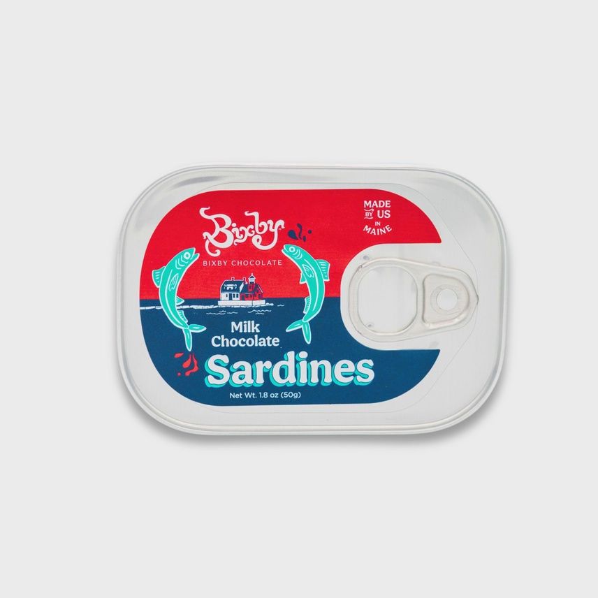 50g Bixby Chocolate "Milk Chocolate Sardines" Tin