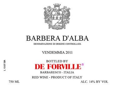 Deforville Barbera d'Alba 750mL
