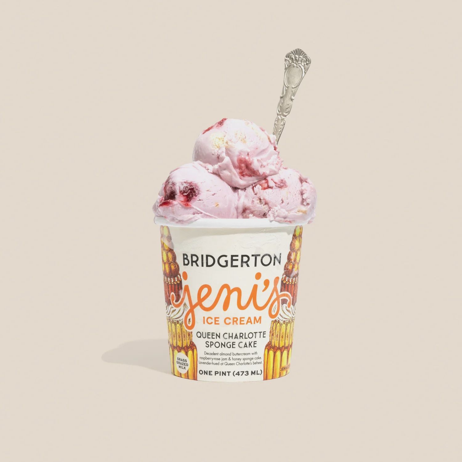 16oz Jeni's Ice Cream "Queen Charlotte Sponge Cake"