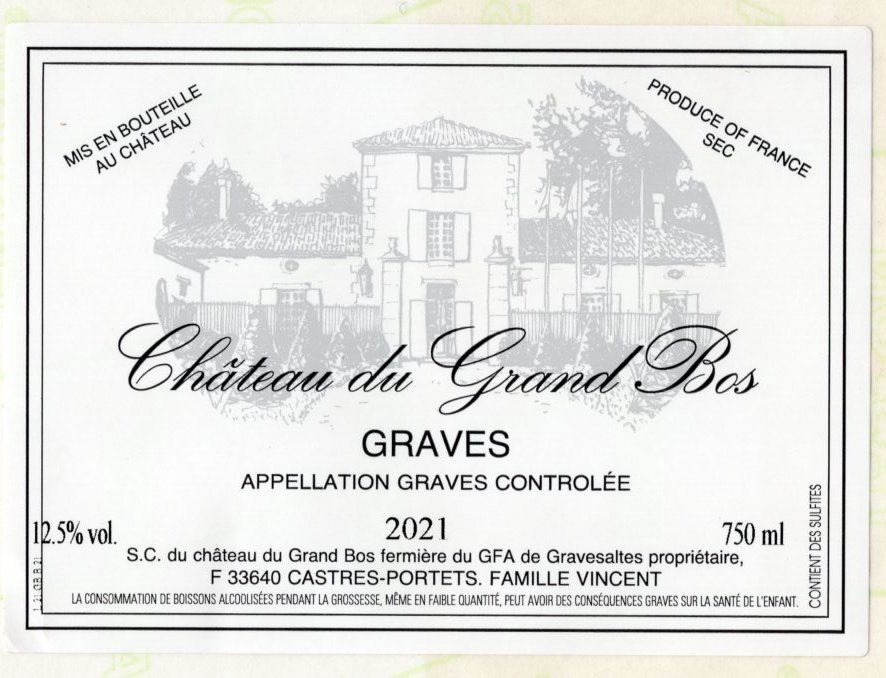 Chateau du Grand Bos Graves Blanc 750mL