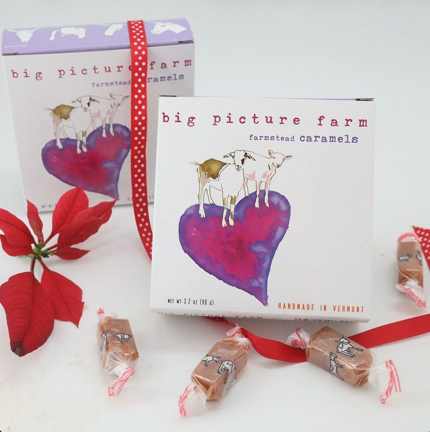 3.2oz Big Picture Farm "Heart Goat Milk Caramel Box" (Valentine's Day)